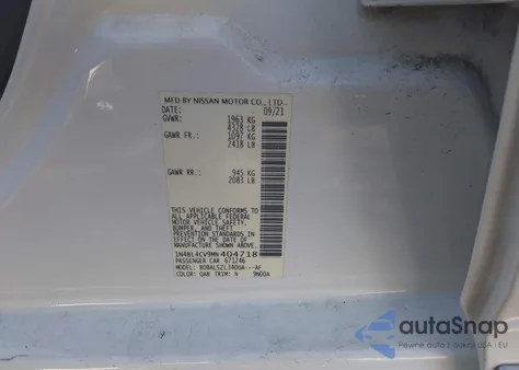 2021 Nissan Altima Sr Fwd from USA, damaged, VIN 1N4BL4CV9MN404718